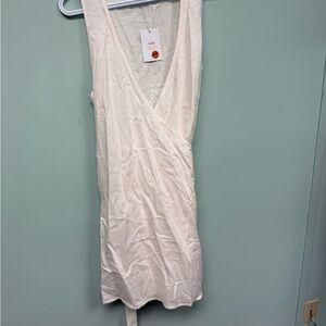 Andie Cream Sleeveless Wrap Dress